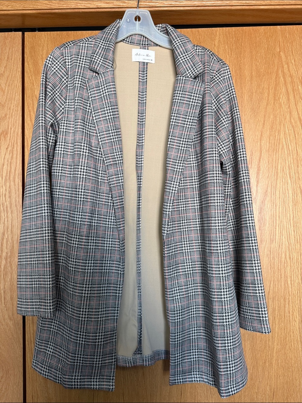 Active USA Glen Plaid Open Blazer Jacket